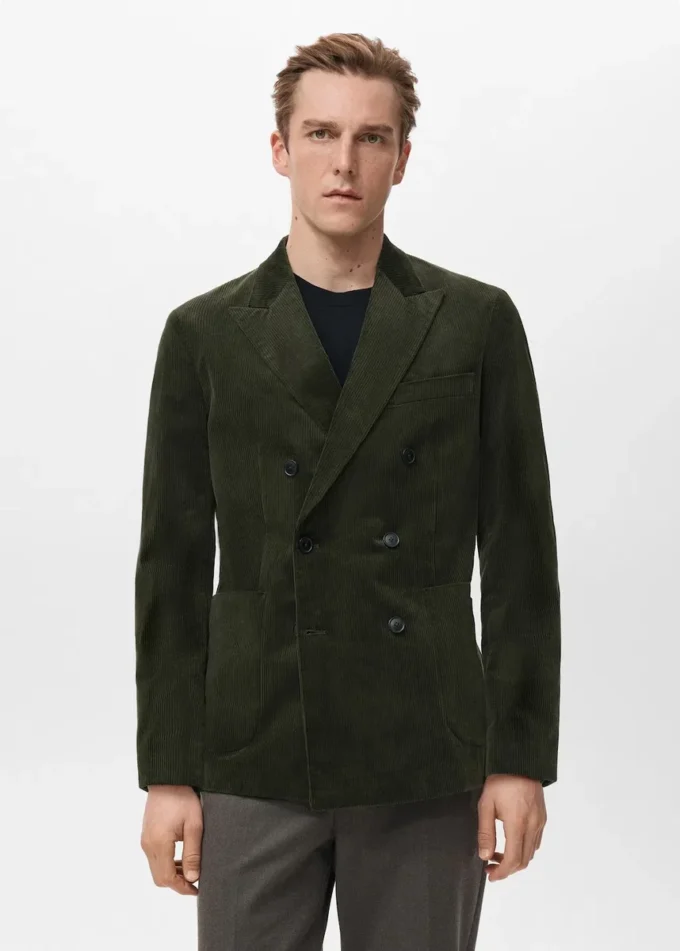 Slim fit dvouřadová manšestrová bunda Slim fit dvouřadová manšestrová bunda