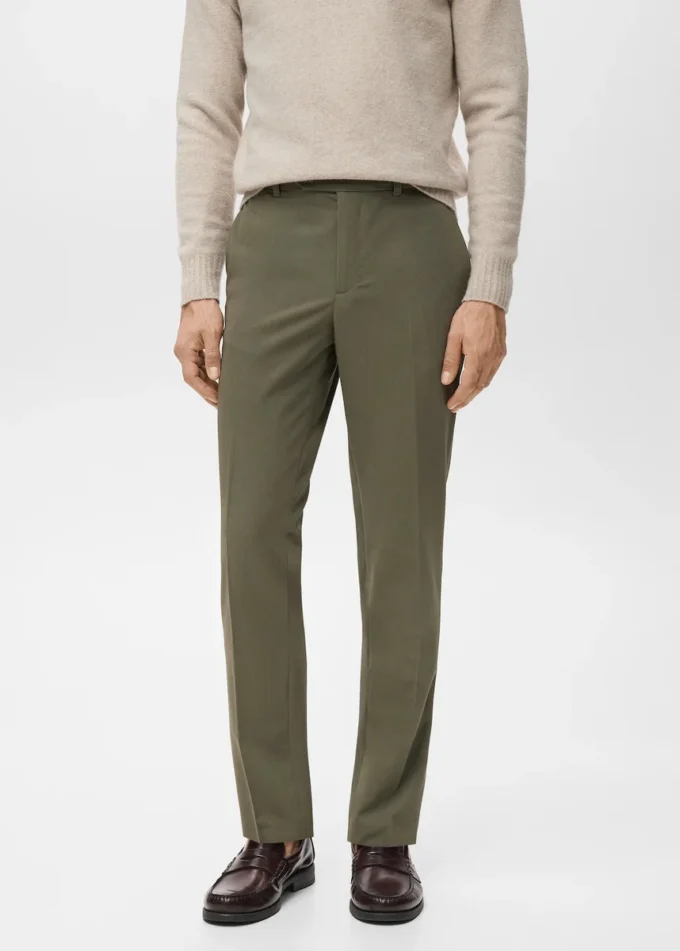 Slim fit kalhoty se záhyby Slim fit kalhoty se záhyby