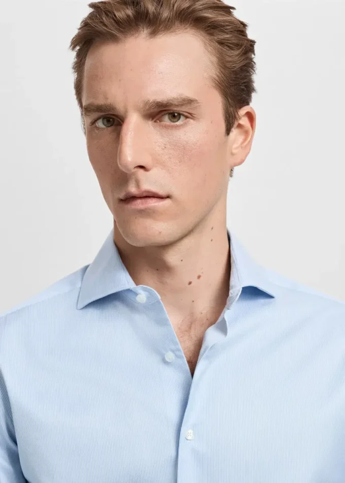 Slim fit košile z bavlny Giza s pruhy Slim fit košile z bavlny Giza s pruhy