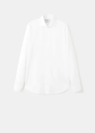 Slim fit oblek z keprové tkaniny s manžetovými knoflíčky