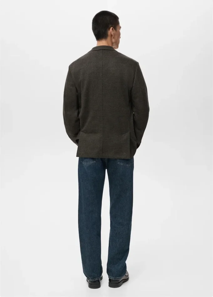 Slim fit sako s mikro kostkou Slim fit sako s mikro kostkou