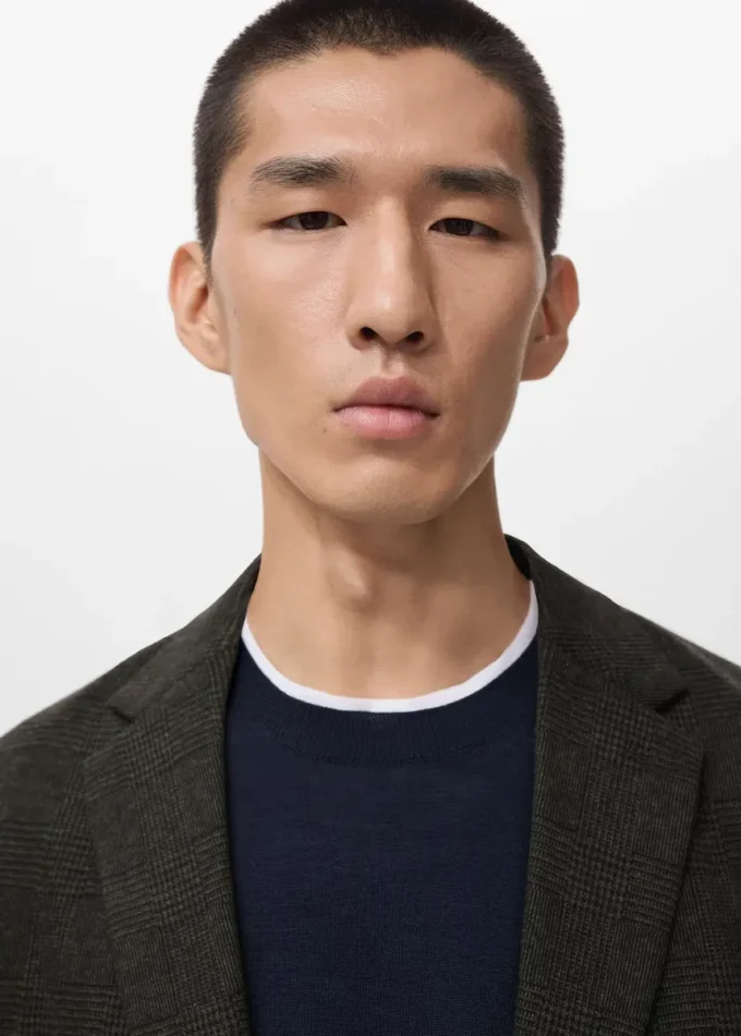 Slim fit sako s mikro kostkou Slim fit sako s mikro kostkou