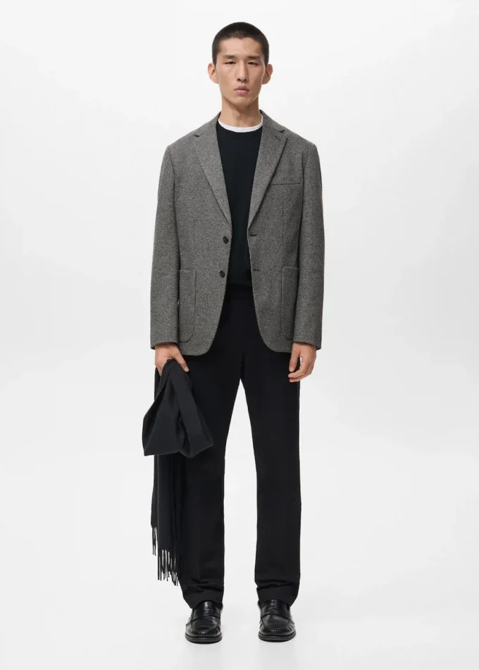 Slim fit sako s mikrostrukturou Slim fit sako s mikrostrukturou