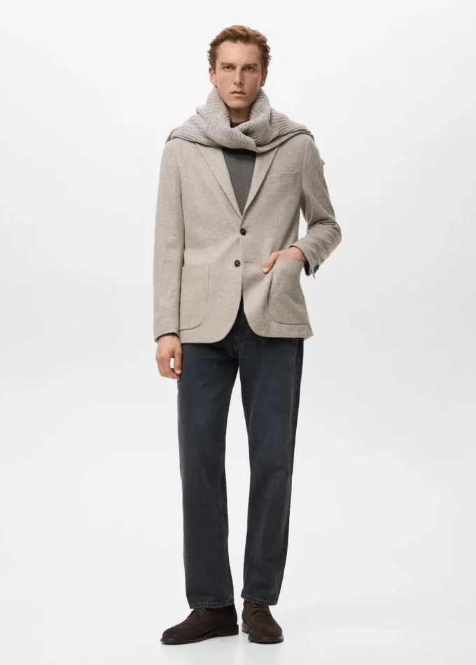 Slim fit sako z melírované vlny Slim fit sako z melírované vlny