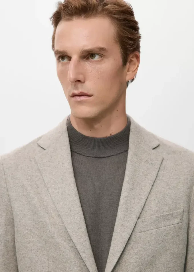 Slim fit sako z melírované vlny Slim fit sako z melírované vlny