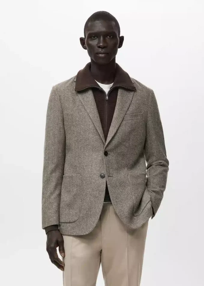 Slim fit sako z vlněné směsi Slim fit sako z vlněné směsi