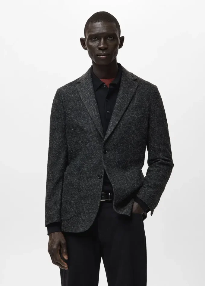 Slim fit sako z vlněné směsi Slim fit sako z vlněné směsi