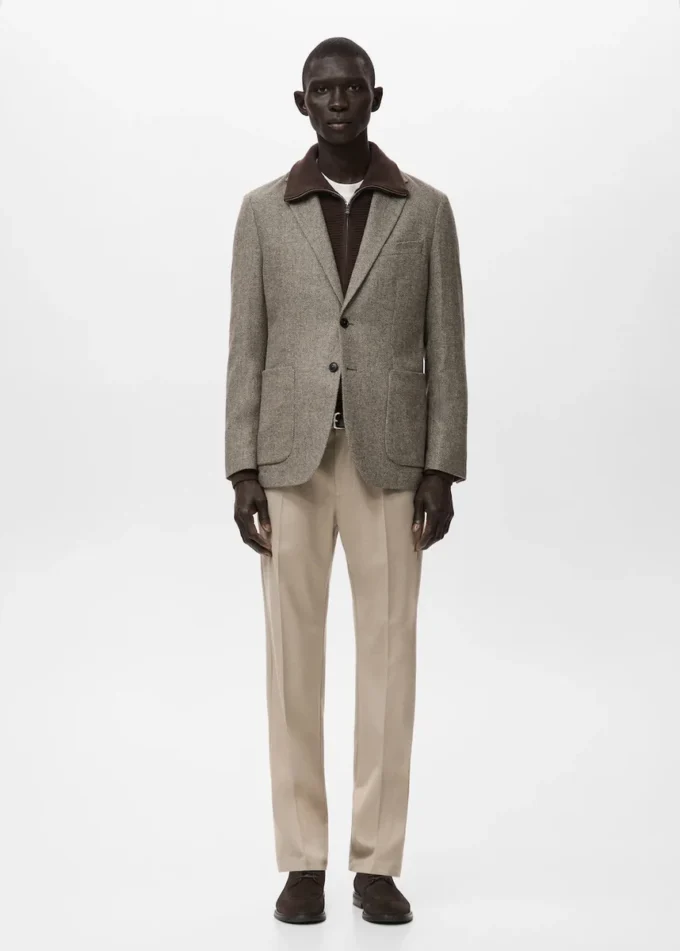 Slim fit sako z vlněné směsi Slim fit sako z vlněné směsi