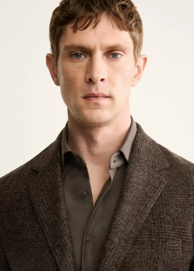 Slim fit sako z vlněné směsi s mikroskopickým vzorem Slim fit sako z vlněné směsi s mikroskopickým vzorem