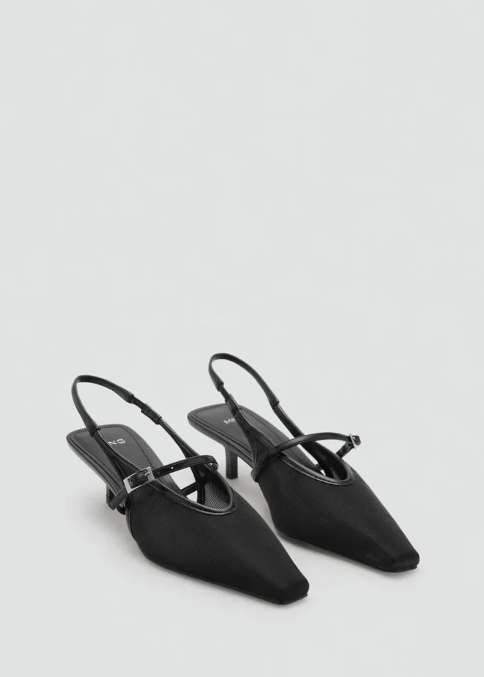 Síťované boty na jehlovém podpatku se sponou Síťované boty na jehlovém podpatku se sponou