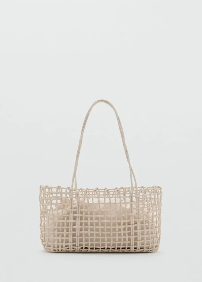 Středně velká pletená taška přes rameno Středně velká pletená taška přes rameno