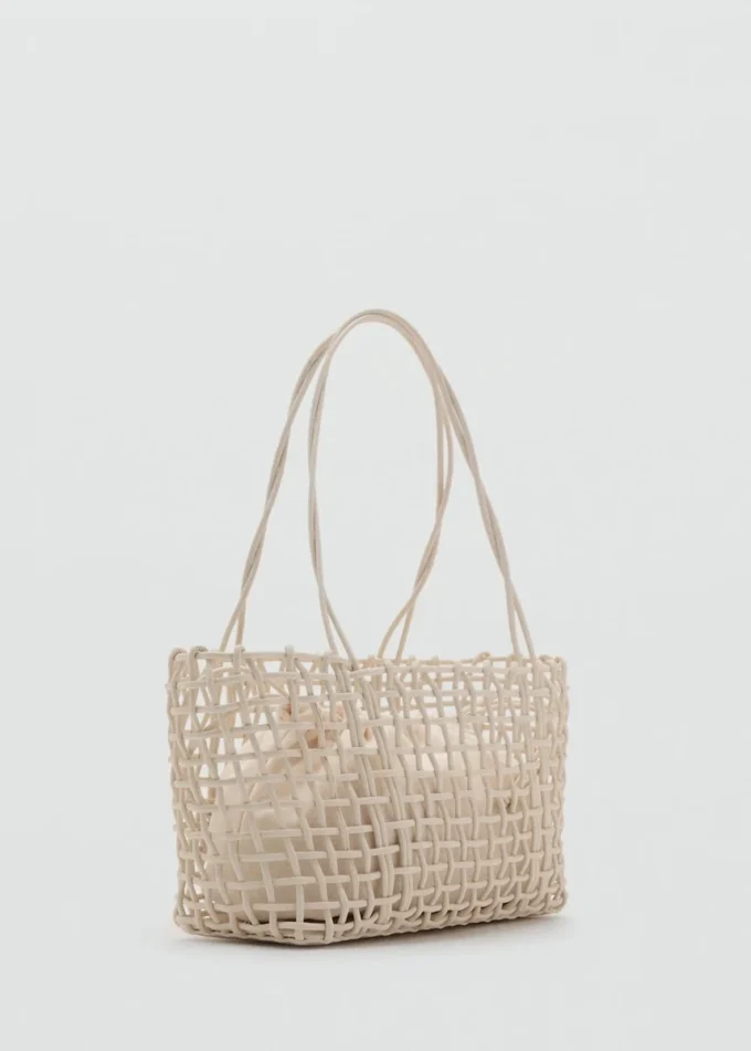 Středně velká pletená taška přes rameno Středně velká pletená taška přes rameno