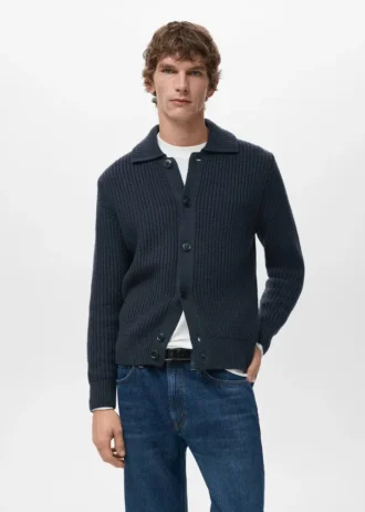 Strukturovaný kardigan z vlněné směsi