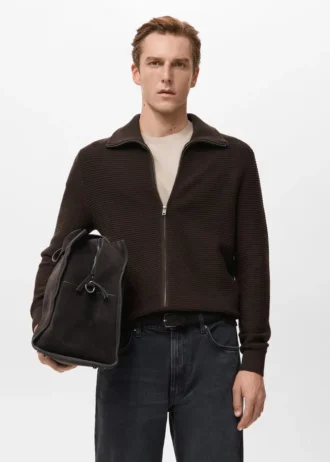 Strukturovaný pletený kardigan se zipem