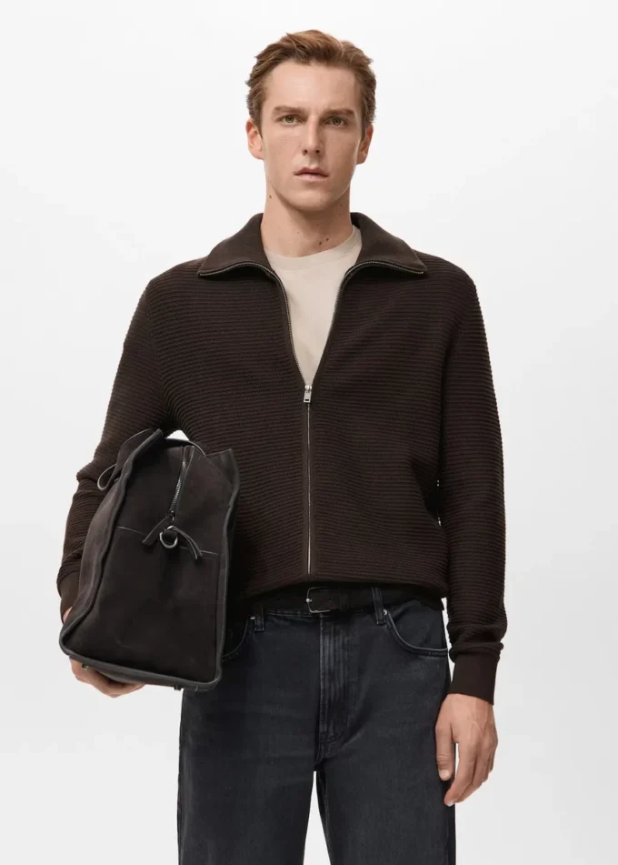 Strukturovaný pletený kardigan se zipem