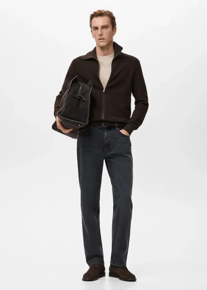 Strukturovaný pletený kardigan se zipem