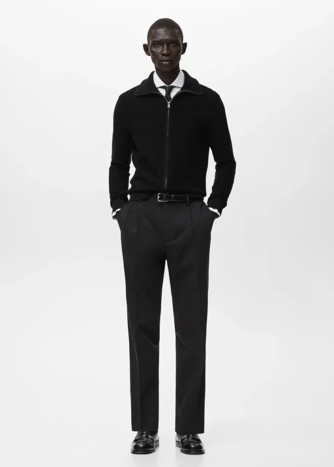 Strukturovaný pletený kardigan se zipem