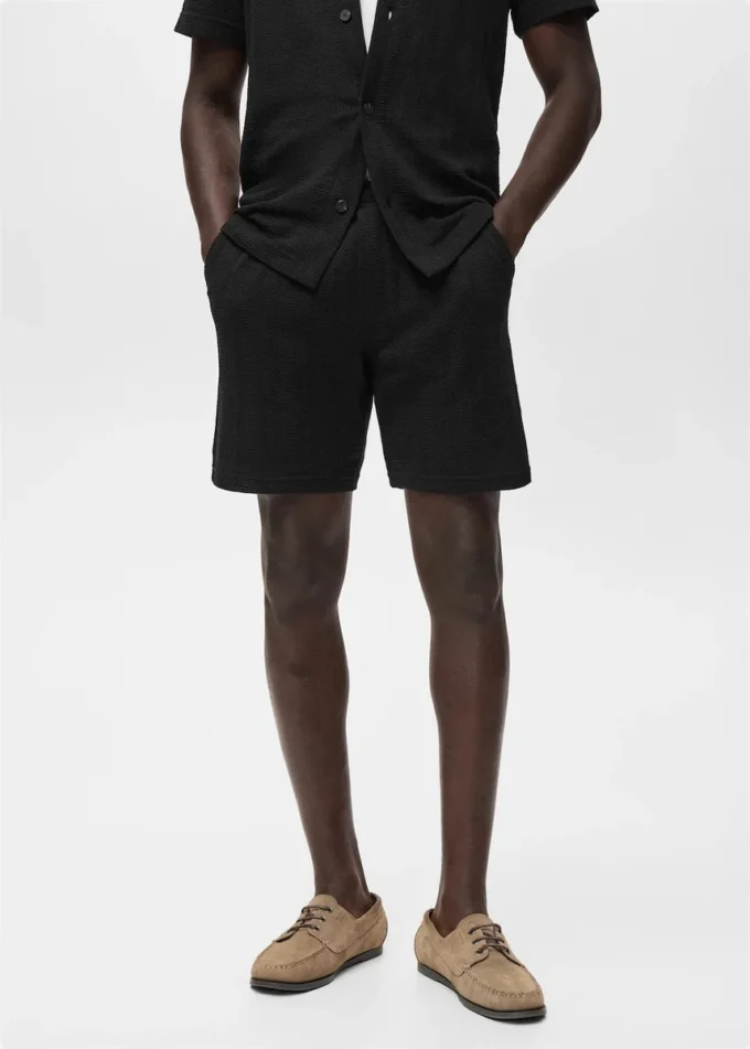 Strukturované pletené šortky Strukturované pletené šortky