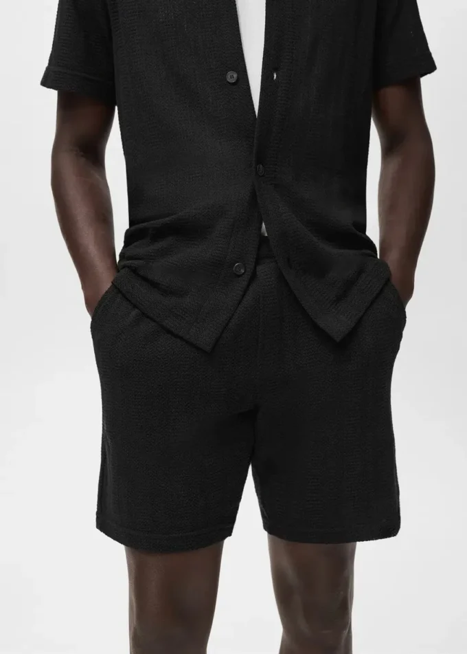 Strukturované pletené šortky Strukturované pletené šortky