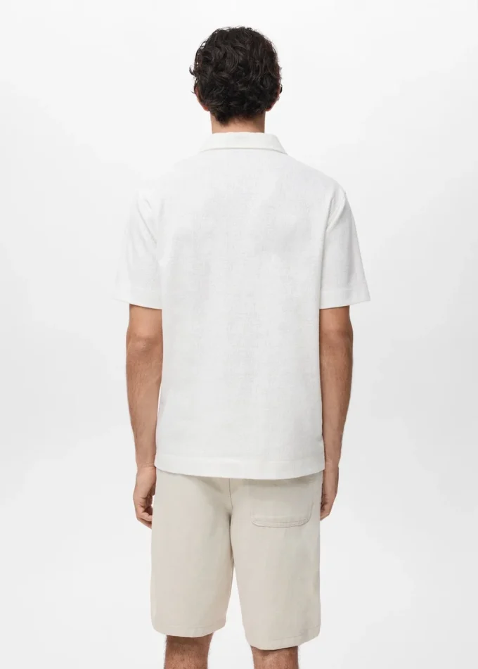 Strukturované pletené polo tričko Strukturované pletené polo tričko