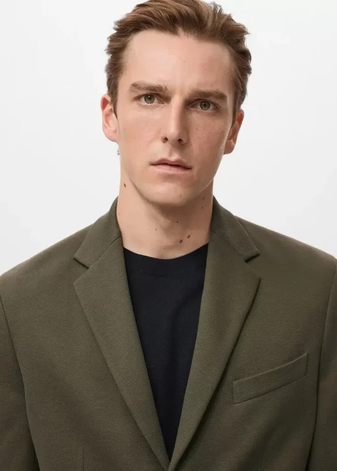 Strukturovaný slim fit bavlněný blejzr Strukturovaný slim fit bavlněný blejzr