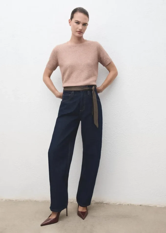 Svetr s krátkými rukávy a lurexem Svetr s krátkými rukávy a lurexem