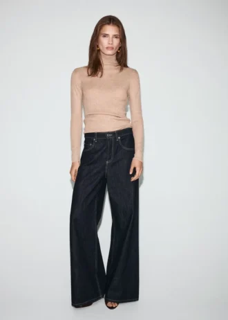 Svetr s perkinsovým výstřihem z lurexu