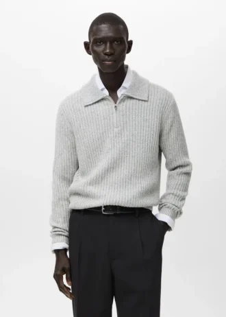 Svetr z vlněné směsi se zipem