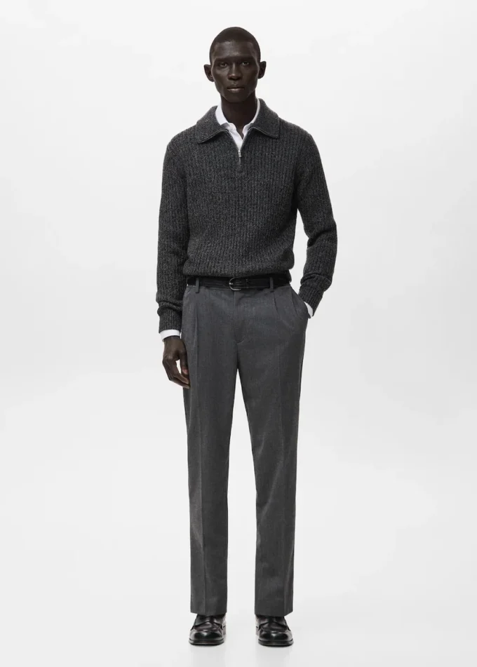 Svetr z vlněné směsi se zipem Svetr z vlněné směsi se zipem