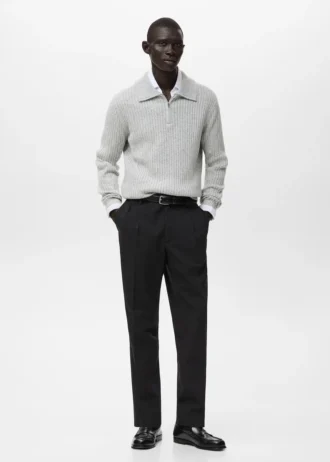 Svetr z vlněné směsi se zipem