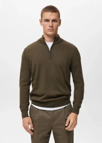 Svetr ze 100% merino vlny s límcem Perkins Svetr ze 100% merino vlny s límcem Perkins