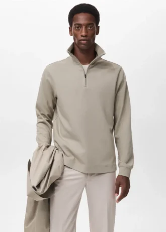 Technická mikina se zipem a regular střihem Technická mikina se zipem a regular střihem