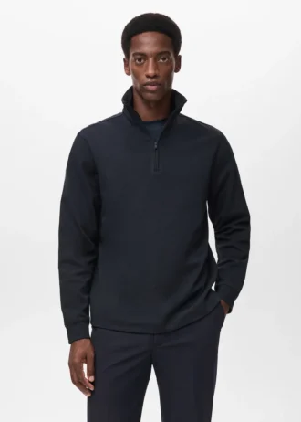 Technická mikina se zipem a regular střihem