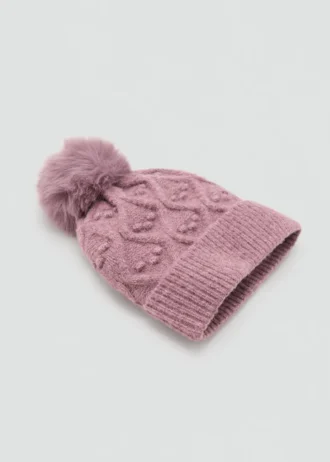 Texturovaná čepice s bambulí