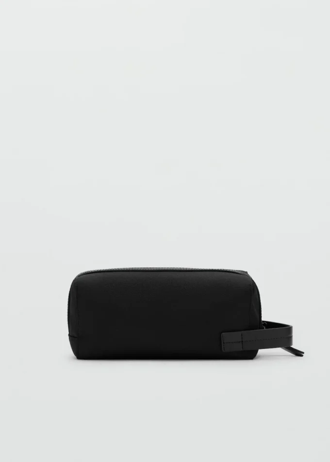 Toaletní taška s koženými detaily Toaletní taška s koženými detaily