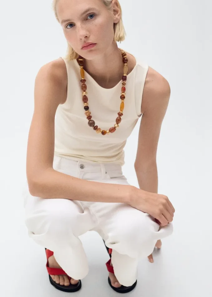 Top bez ramínek s lodním výstřihem Top bez ramínek s lodním výstřihem