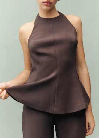 Top s peplumem a halter výstřihem Top s peplumem a halter výstřihem