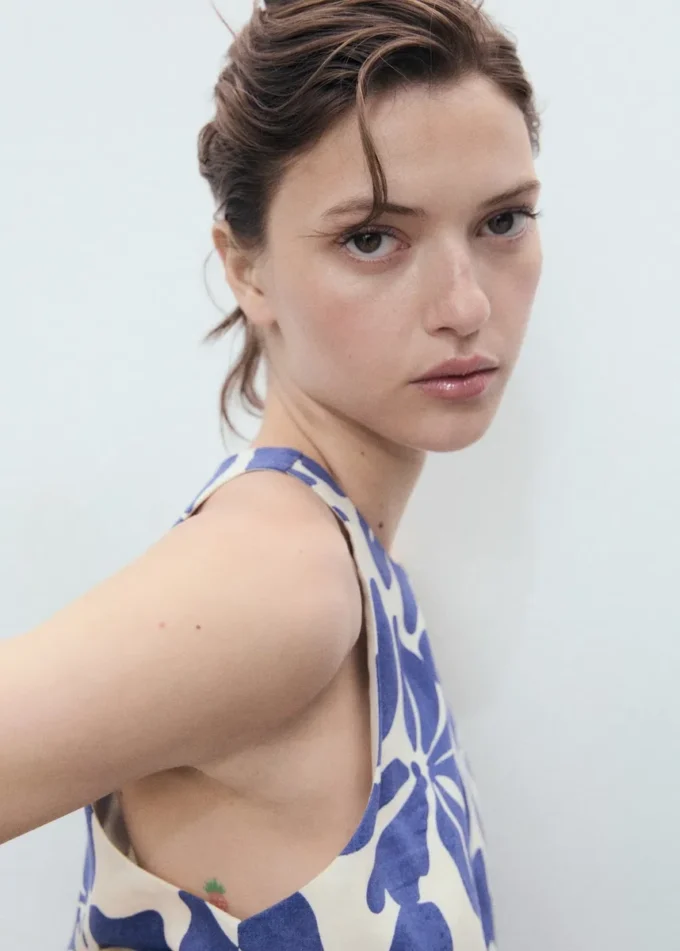 Top s potiskem ze směsi lnu Top s potiskem ze směsi lnu