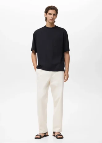 Tričko 100% bavlna, boxy střih, kapsa