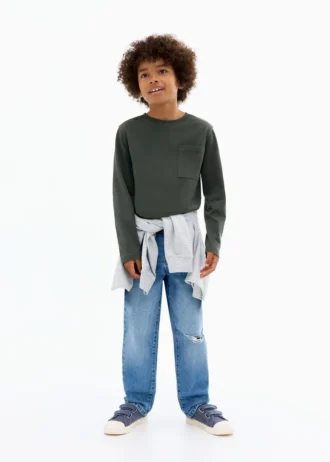 Tričko s dlouhým rukávem a kapsou