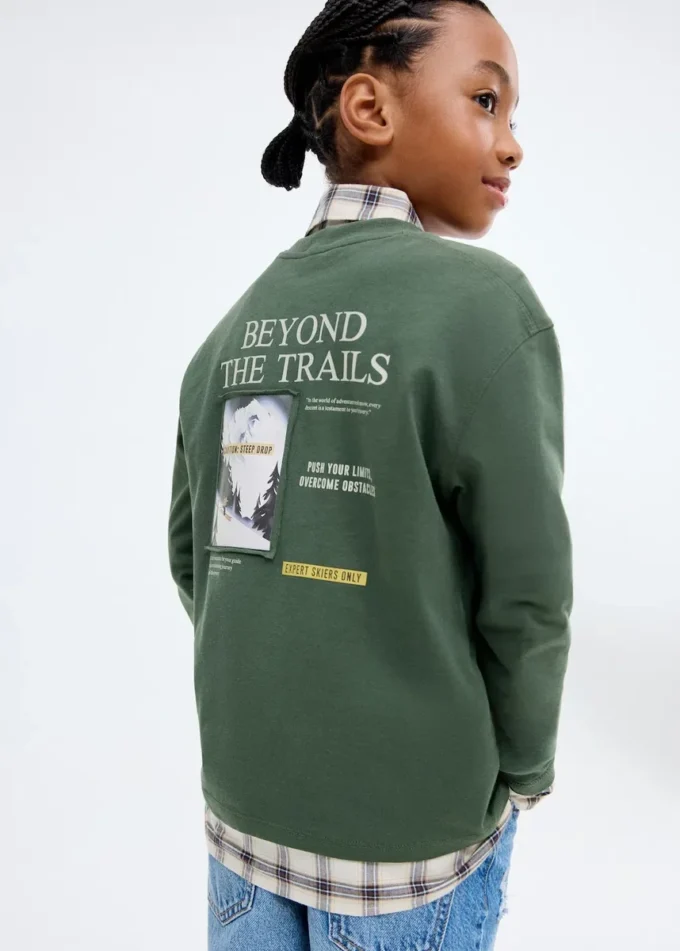 Tričko s potiskem ze směsi bavlny Tričko s potiskem ze směsi bavlny