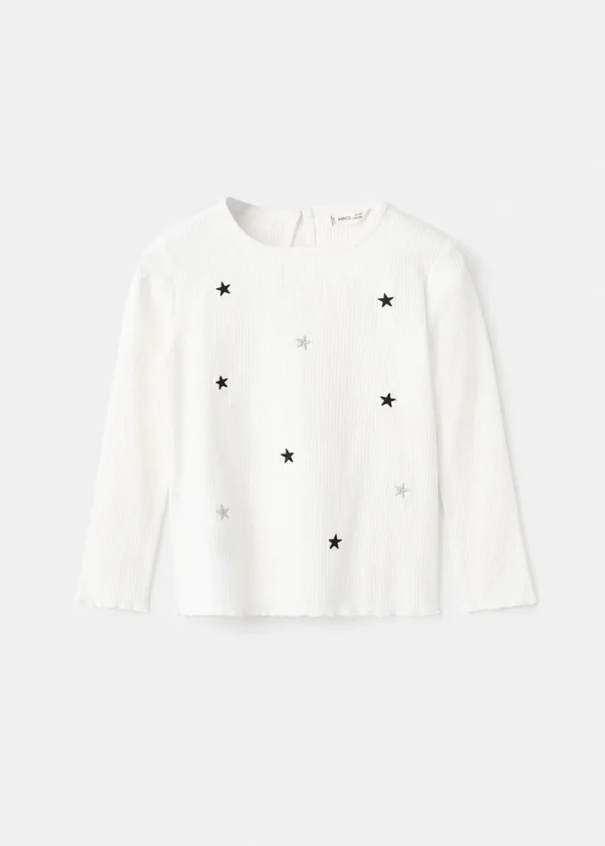 Tričko s vyšívanými hvězdami Tričko s vyšívanými hvězdami