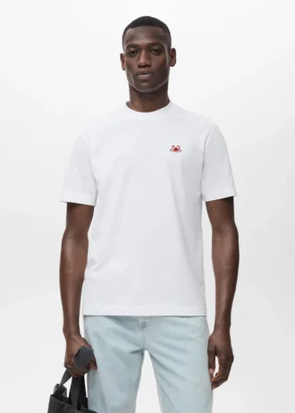 Tričko ze 100% bavlny s vyšívaným detailem Tričko ze 100% bavlny s vyšívaným detailem