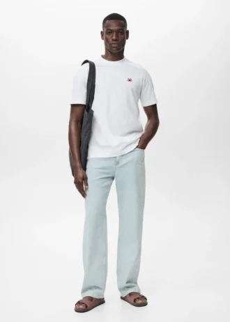 Tričko ze 100% bavlny s vyšívaným detailem Tričko ze 100% bavlny s vyšívaným detailem