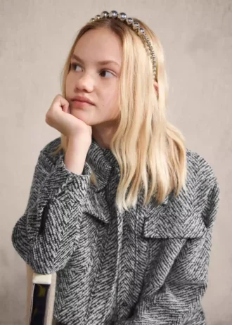 Tvídová bunda s lurexovými detaily