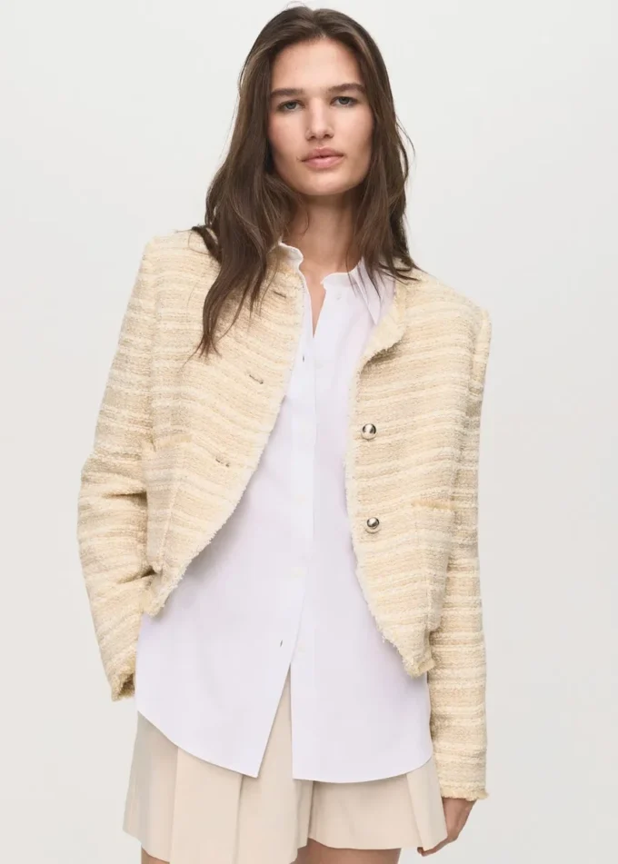 Tvídové sako s knoflíky s drahokamy Tvídové sako s knoflíky s drahokamy