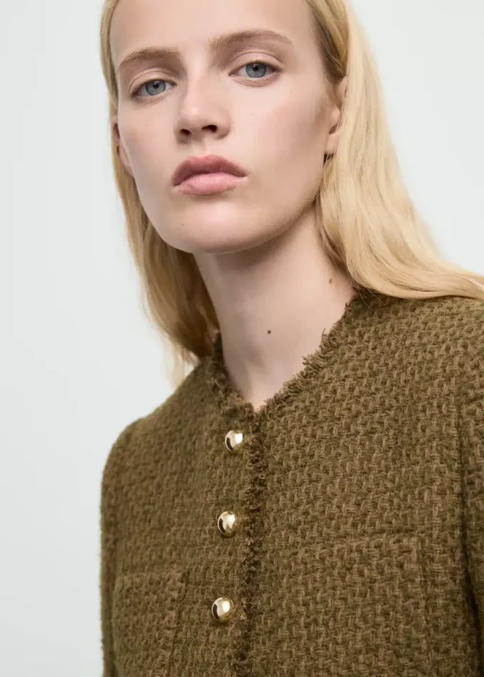 Tvídové sako s knoflíky s drahokamy Tvídové sako s knoflíky s drahokamy