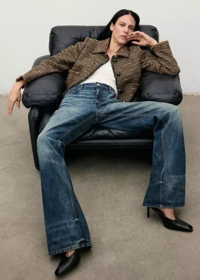 Tvídové sako s kožešinovým límcem Tvídové sako s kožešinovým límcem