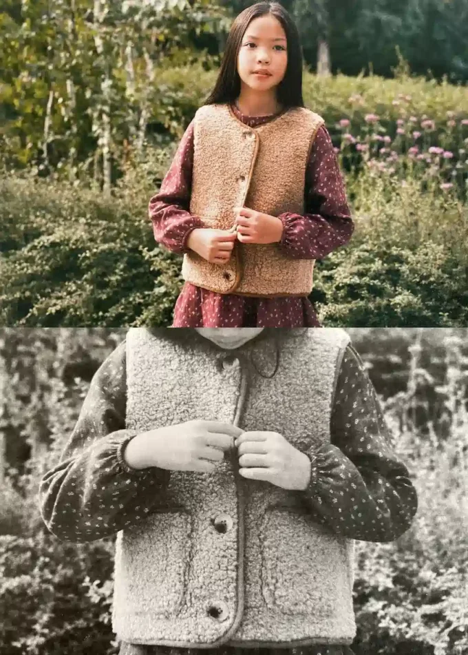 Vesta s efektem ovčí kůže