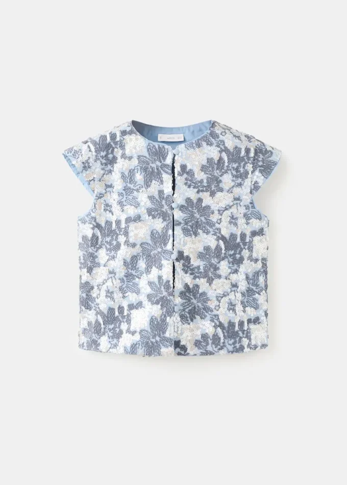 Vesta s výšivkou z flitrů Vesta s výšivkou z flitrů